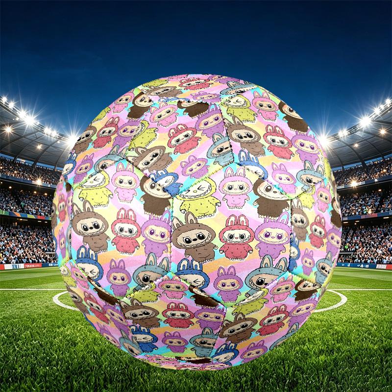 Labubu Print Size 5 Soccer Ball, PU Wear Resistant Football for Match Training and Daily Practice, Birthday Gift for Soccer Fans