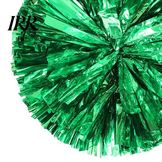 Cheer Squad Accessories 2 Pcs Cheerleader Pom Poms Metallic Holographic with Mini Cheerleading Balls Handle Ring for Sports Team Spirit Party