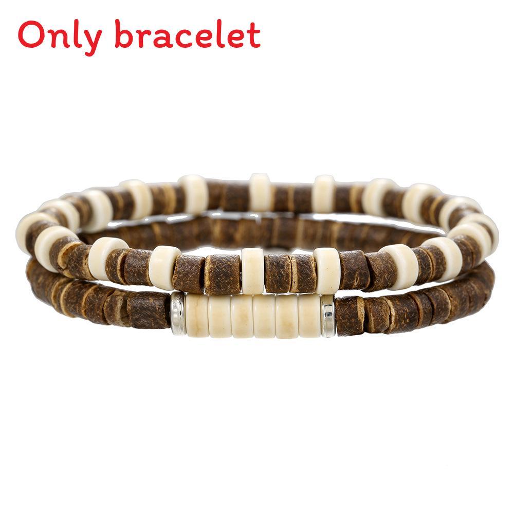 Handmade Coconut Shell Beaded Wristbands With Geometric Style For Unisex Daily Wear And Events