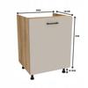 Lower Kitchen Cabinet Under Sink 60 Capri Oak Body Evoke Cashmere Matte Front