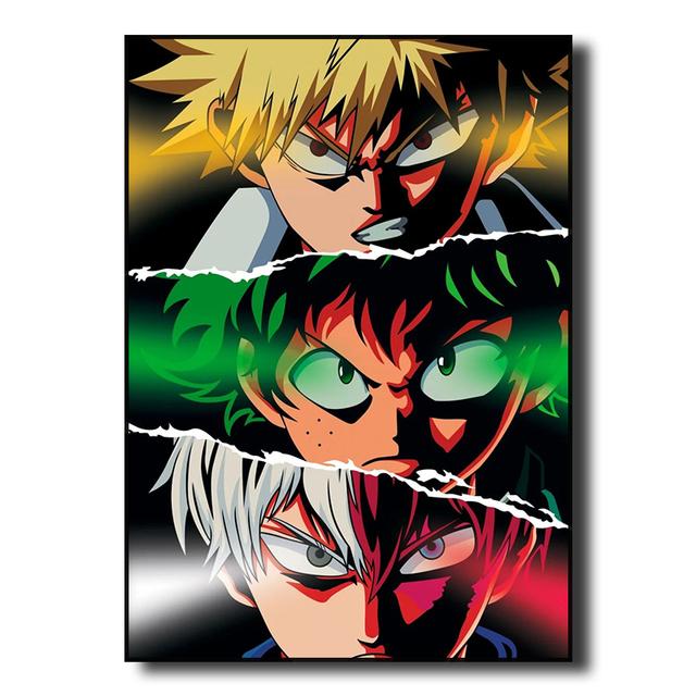 Anime Character Art Poster Demon Slayer Eye Canvas Decorative Painting My Hero Academia Mural Home Wall Decoration Print Picture