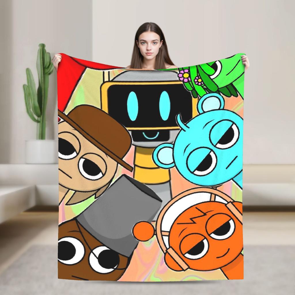 Игровое одеяло Sprunkid, пушистое плед-покрывало для дома, отеля, дивана, 200x150 см, плюшевое, тонкое одеяло