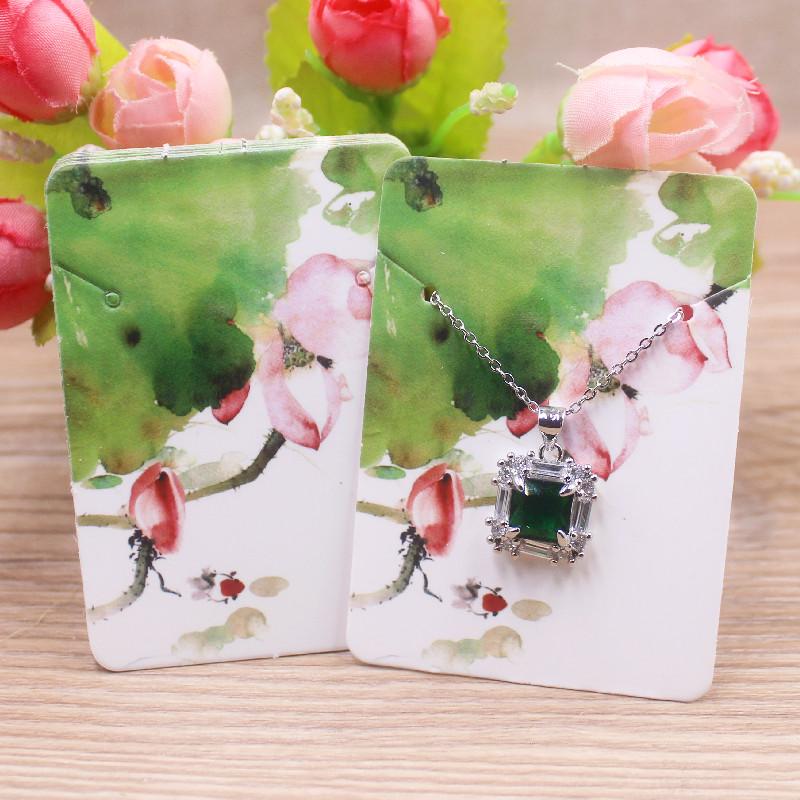 Zerong 50 шт. цветочных сережек и ожерелий, демонстрационные карточки, картонный набор ожерелий, кулон, упаковка, бирка, карточка 5x7 см