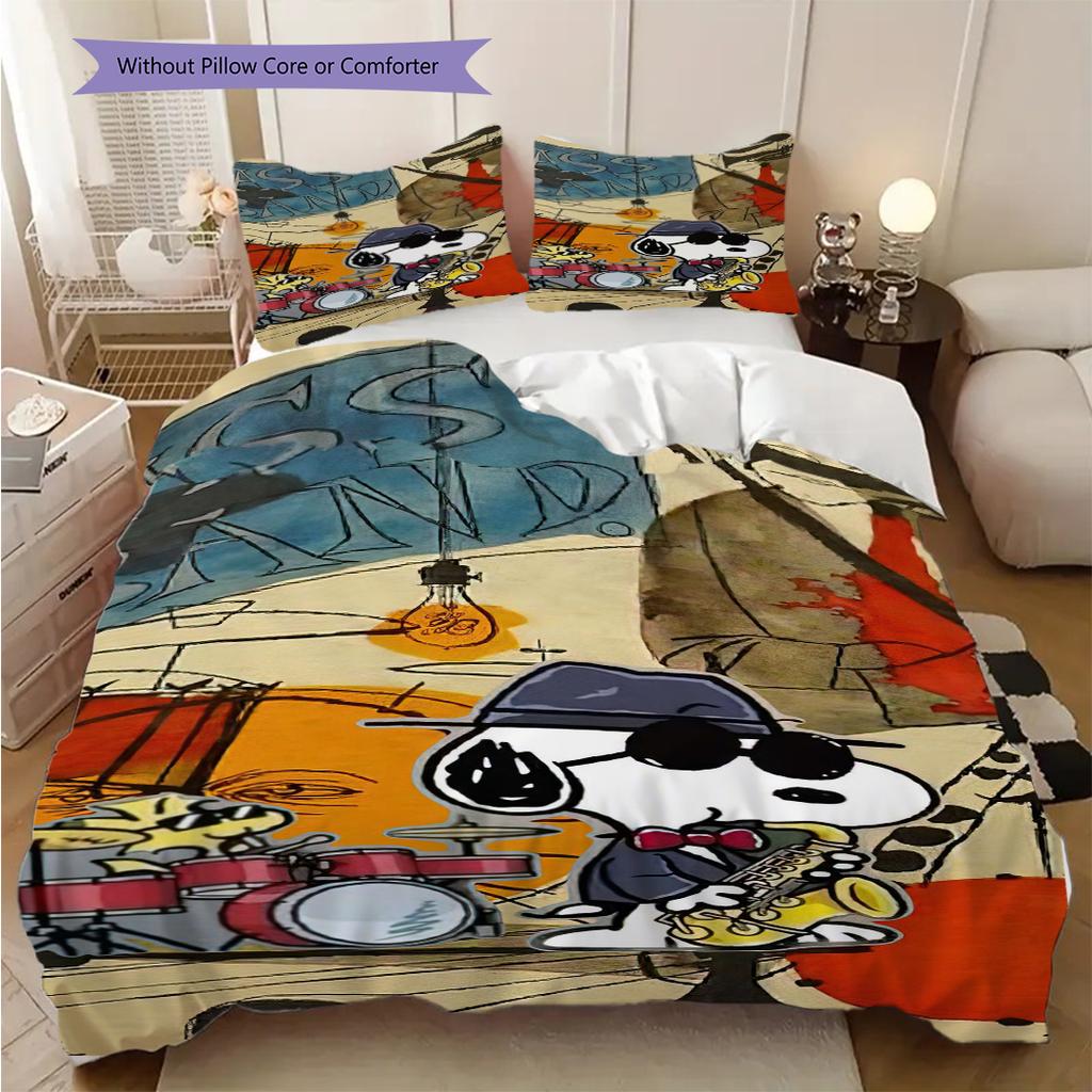 1PC Snoopy pattern Bedding Quilt Set Quilt Cover Pillowcase Home Decoration Birthday Gift (1 * duvet cover + 2 * pillowcase, without core)