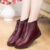 Fashion Warm Women's Boots Winter Women Leather Shoes Zipper Ankle Woman Boots Round Toe Flats Plush Snow Ankle Boots Bottine Femme 202