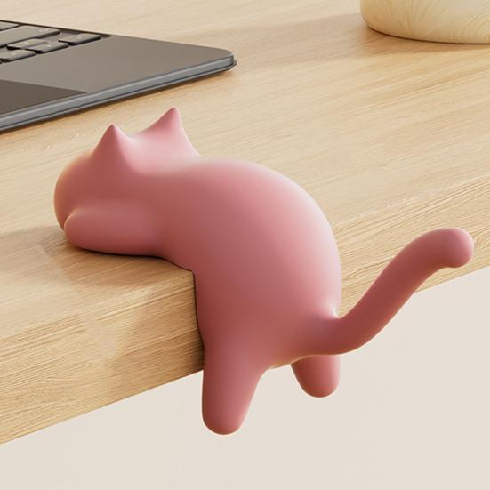 4 шт. Крючки-кошки для края стола Милые крючки-вешалки в форме кошки для края стола Без сверления Клейкий крючок для рюкзака Выдерживает до 5 кг Органайзер для стола для подвешивания сумок, ключей