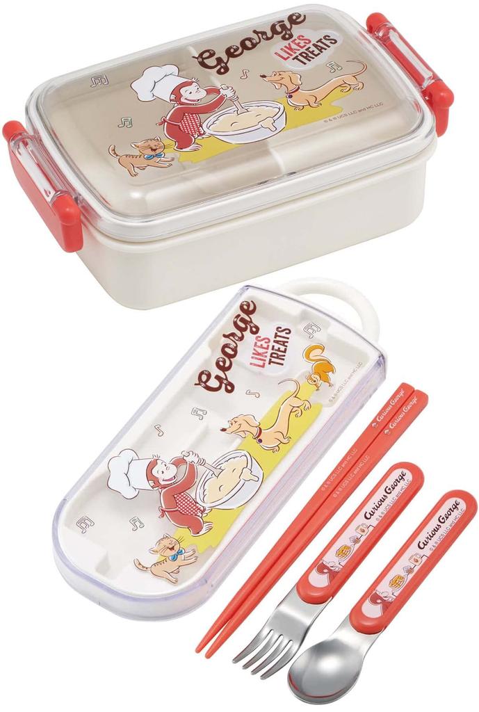 Skater Bento Curious George 23 for Made in Box, 450ml, Design, Antibacterial, Children, Japan, RBF3ANAG-A