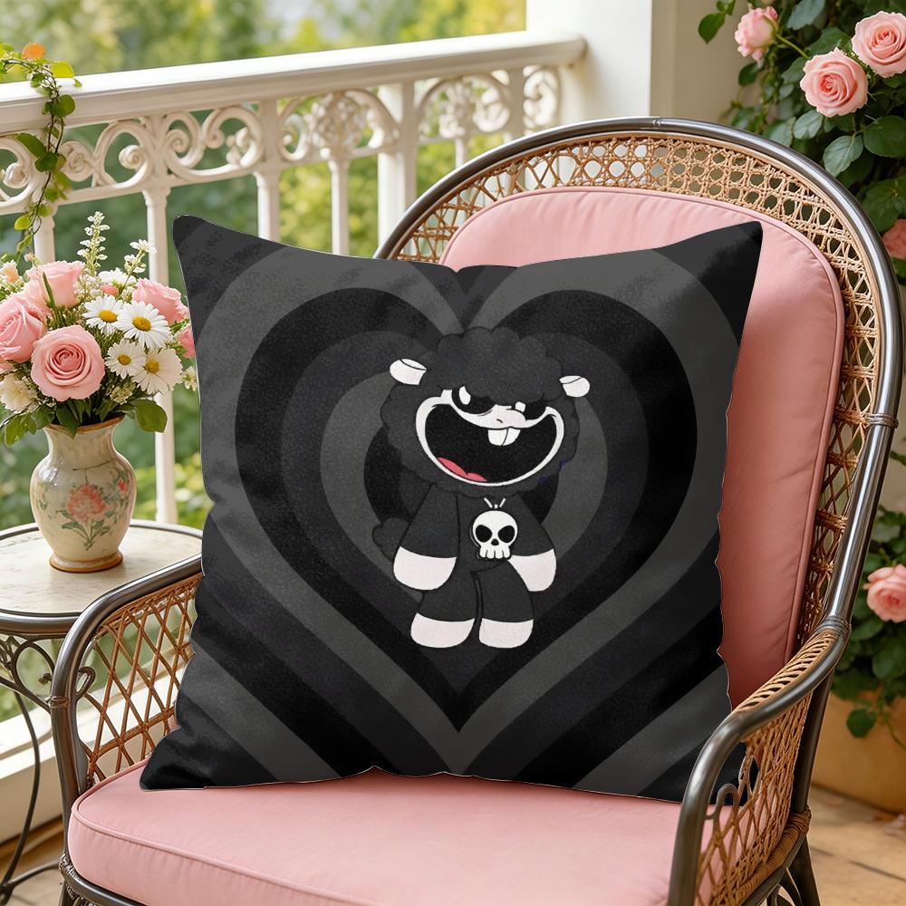SSmiling CCatnap Heart Cushion Cover Soft Plush Throw Pillow Cover DoubleSided Decorative Case Sofa Bedroom Home Decor