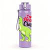 1PC Dinosaur Heart Crush Print 750ml Color Plastic Sports Water Bottle Leakproof Flip Straw Lid Suitable for Sports Office Home Use