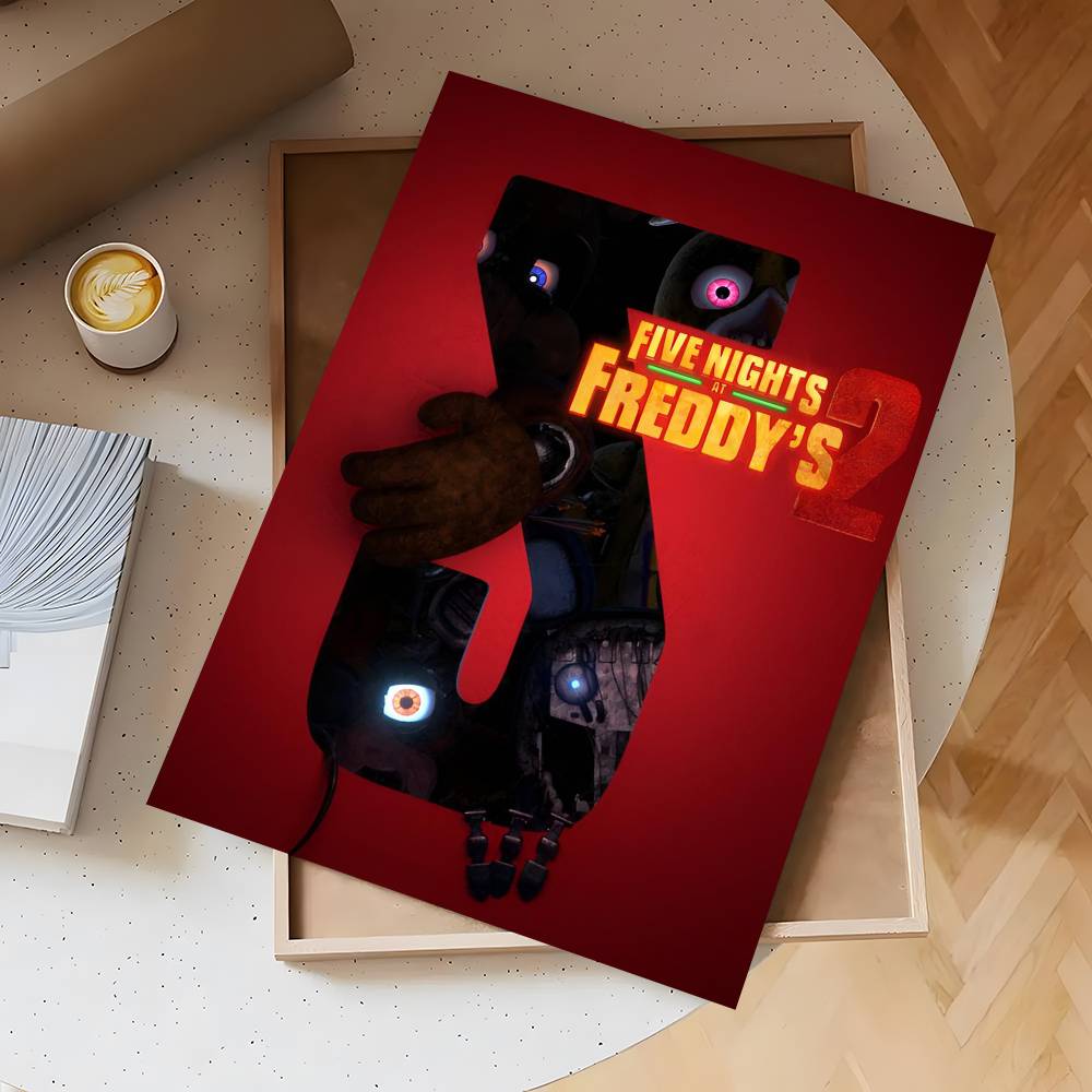 Аниме Fnaf Five-nights-At-Freddys 2 Постер Самоклеящаяся Водонепроницаемая Наклейка Для Декора Барной Комнаты Высококачественная Печать Подарок