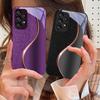 Чехол для телефона из закаленного стекла для Samsung Galaxy S10 4G S20 11E 30 S21 21Fe 22 Pro S23 Ultra 5G S8 S9 с текстурой кожи фиолетовый