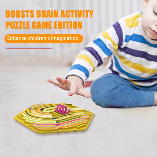 Hexagon Sensory Activity Board Calming Stress Relief Silicone Strip Fidget Toy Fine Motor Skill Development Kids Teens Adults Educational Busy Board