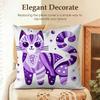 Modern Art Cat Pattern Cushion Cover Natural Linen Organic Fabric DoubleSided Printing Sofa Home Decor Gift Pillow Case