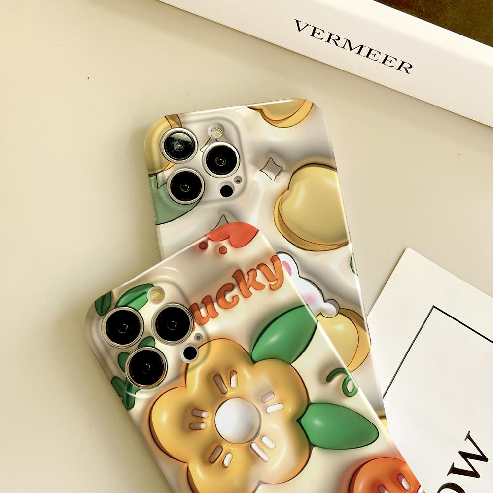 Для iPhone 16 Samsung S23 A23 A52 A33 A73 A53 Huawei Xiaomi Redmi OPPO Vivo стереоскопический стиль цветочный дизайн полная защита камеры жесткий чехол для телефона
