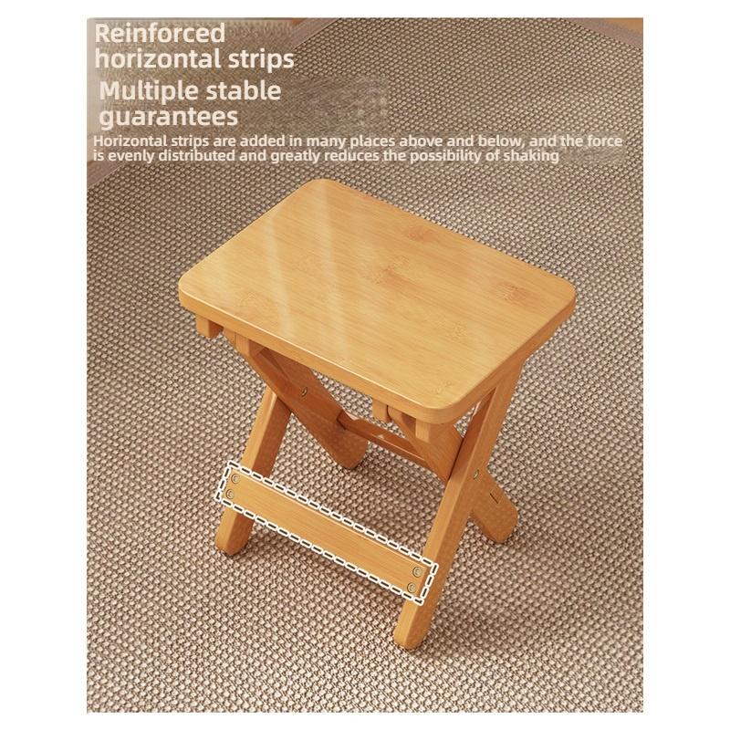 Household Foldable Horse Shape Low Stool, Solid Wood Wear-resistant Comfortable Sitting Bench, Indoor Multifunctional Seat For Daily Use