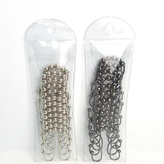 Yousheng 12 шт. крючков для душевой занавески, двойные крючки, хороший баланс, сильная несущая способность, роликовый шарик, плавное скольжение, крючок для занавески, кольцо, принадлежности для ванной комнаты