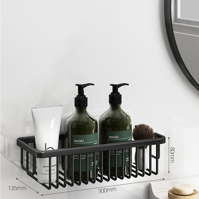 Wall Mounted Bathroom Shelf Shampoo Cosmetic Storage Rack Brushed Gold Storage Organizer Rack Soap Cosmetic Shelf Household Item