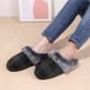 Faux Fur Thicken Plush Winter Slippers Women Closed Toe Non-Slip Warm Cotton Slides Woman Light Flat Heel Fur Slippers Female