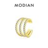 MODIAN, 1 шт., многослойные серьги-манжеты со сверкающим цирконием, стерлинговое серебро 925 пробы, модные серьги-клипсы для женщин и девочек, изящные ювелирные изделия, подарок