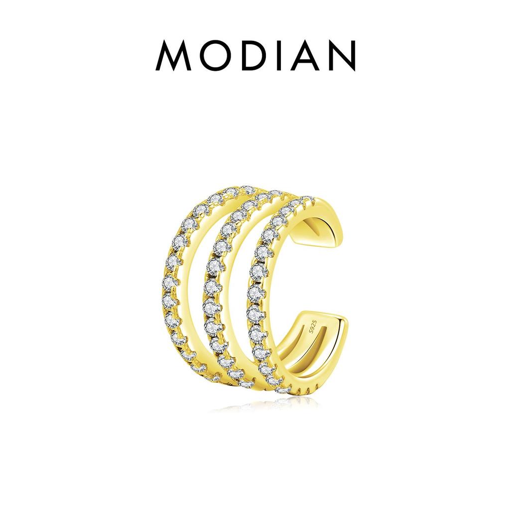 MODIAN, 1 шт., многослойные серьги-манжеты со сверкающим цирконием, стерлинговое серебро 925 пробы, модные серьги-клипсы для женщин и девочек, изящные ювелирные изделия, подарок