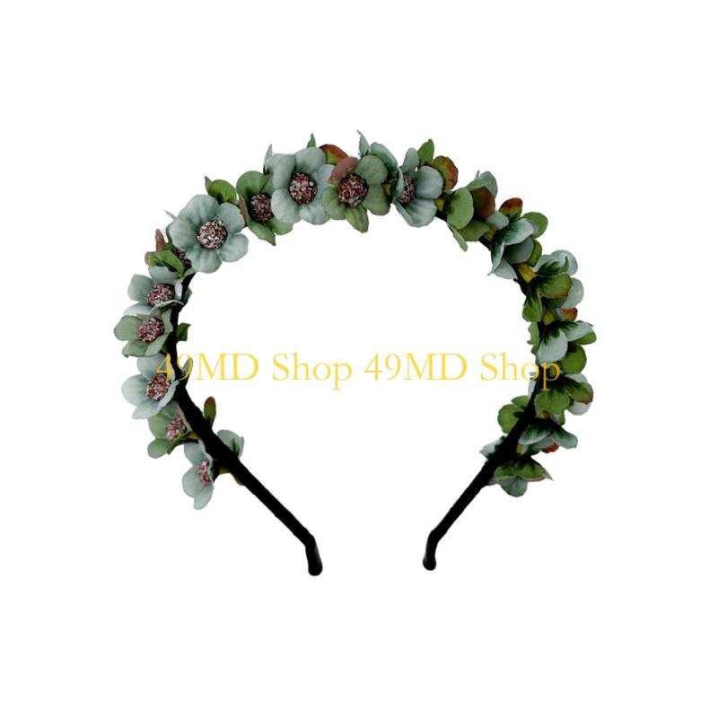 49MD Comfortable Fabric Hair Band Gentle Hold Artificial Flower Headbands Floral Hair Accessories for Cosplay Party