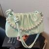 Women's Bag 2025 Autumn and Winter Fashion Pearl Chain Bag Pleated Bag Underarm Bag Premium Matte Small Fragrant Shoulder Bag