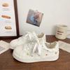 Мода 2024 года, новые весенние спортивные кроссовки для бега, белые массивные кроссовки, женская обувь, лоферы на платформе, на шнуровке, на плоской подошве, трендовая повседневная вулканизированная обувь