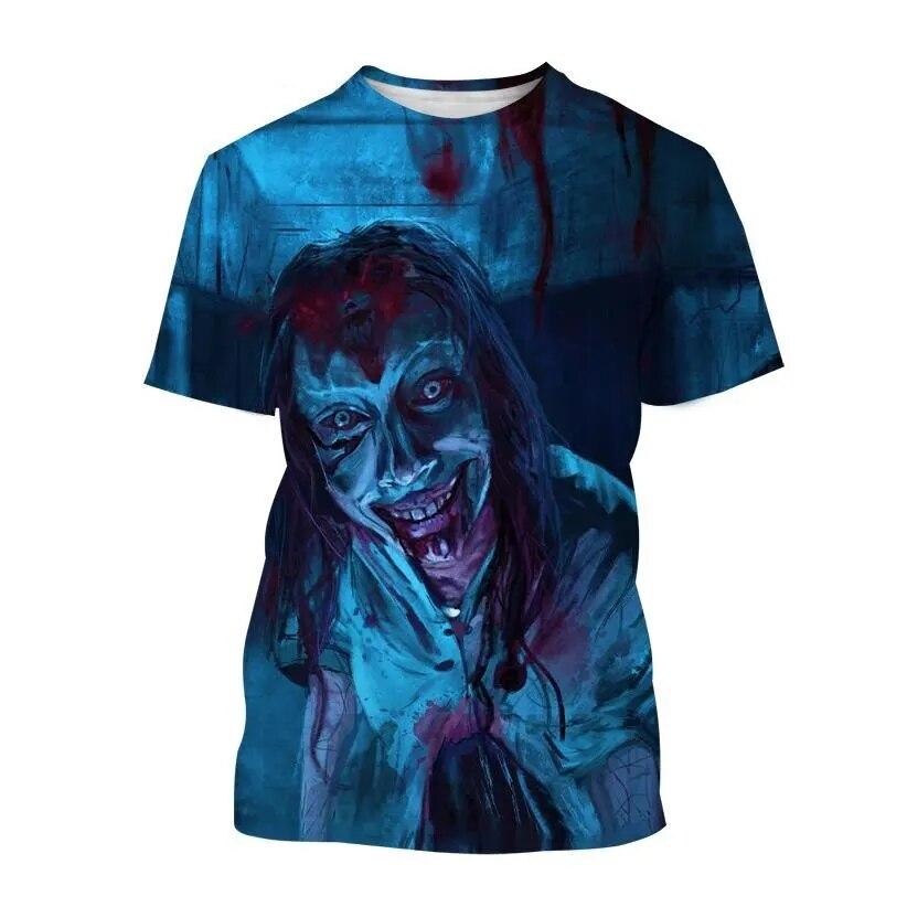 Летние 3D-печатные футболки Evil Dead Мужские Женские Повседневная Мода Уличная Одежда Оверсайз Короткий Рукав Футболка Мужские Футболки Топы Одежда