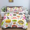 Hamburger Bedding Set Snack Pattern Duvet Cover Twin King For Boys Adults Decor Microfiber 3D Donut Quilt Cover With Pillowcases
