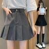 Юбка миди А-силуэта с плиссировкой и хвостом русалки в стиле колледжа 2024 года, маленького размера, с высокой талией
