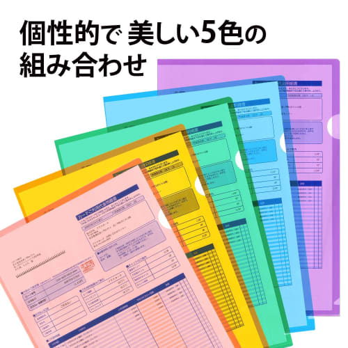Plus Прозрачный держатель А4, упаковка 10 штук FL-184HO 80-160 Цвет Набор из 5 цветов