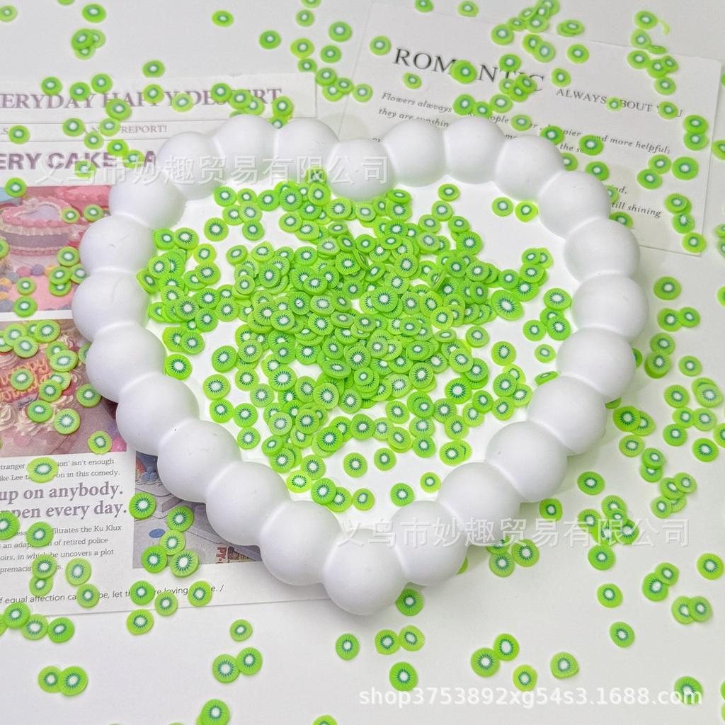 Soft Pottery Fruit Slices Watermelon Strawberry Nail Art Patch Cream Glue Mobile Phone Case Quicksand Epoxy Slime Filler