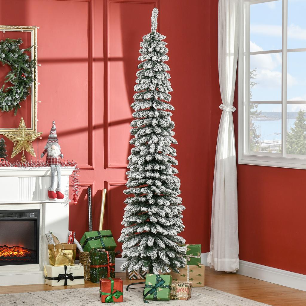 Artificial Christmas Tree 210cm with Snowy Effect with 490 Branches Indoor Christmas Decoration Green