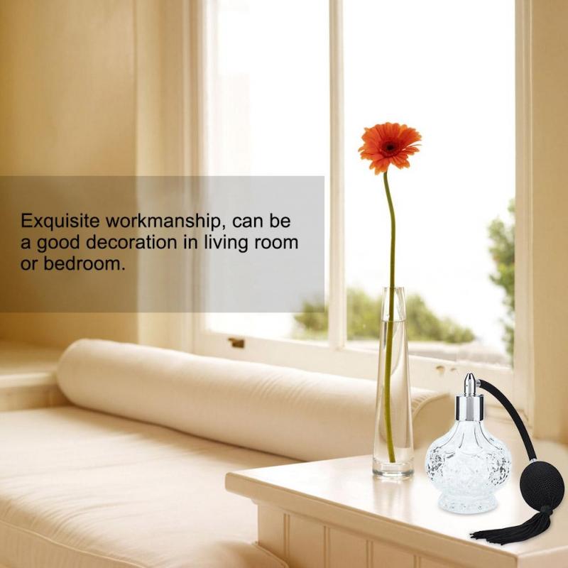 Ретро стеклянный флакон духов многоразового использования с кисточкой, пустой распылитель, распылитель 80 мл