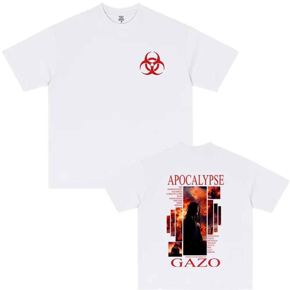 Футболка с альбомом рэпера Gazo APOCALYPSE для мужчин и женщин, хип-хоп мода, поп-музыка, уличная одежда, женские повседневные футболки оверсайз с коротким рукавом