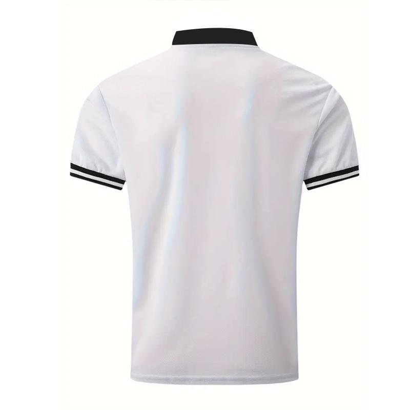 Мужская рубашка поло с коротким рукавом и принтом логотипа, мужская повседневная рубашка поло из полиэстера, быстросохнущая рубашка