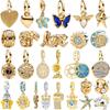Оригинальный медный шарм Золотая звезда Луна Цветок Сердце Бабочка Подходит для подвесок Браслеты Ожерелье Женщины DIY Изысканные ювелирные изделия
