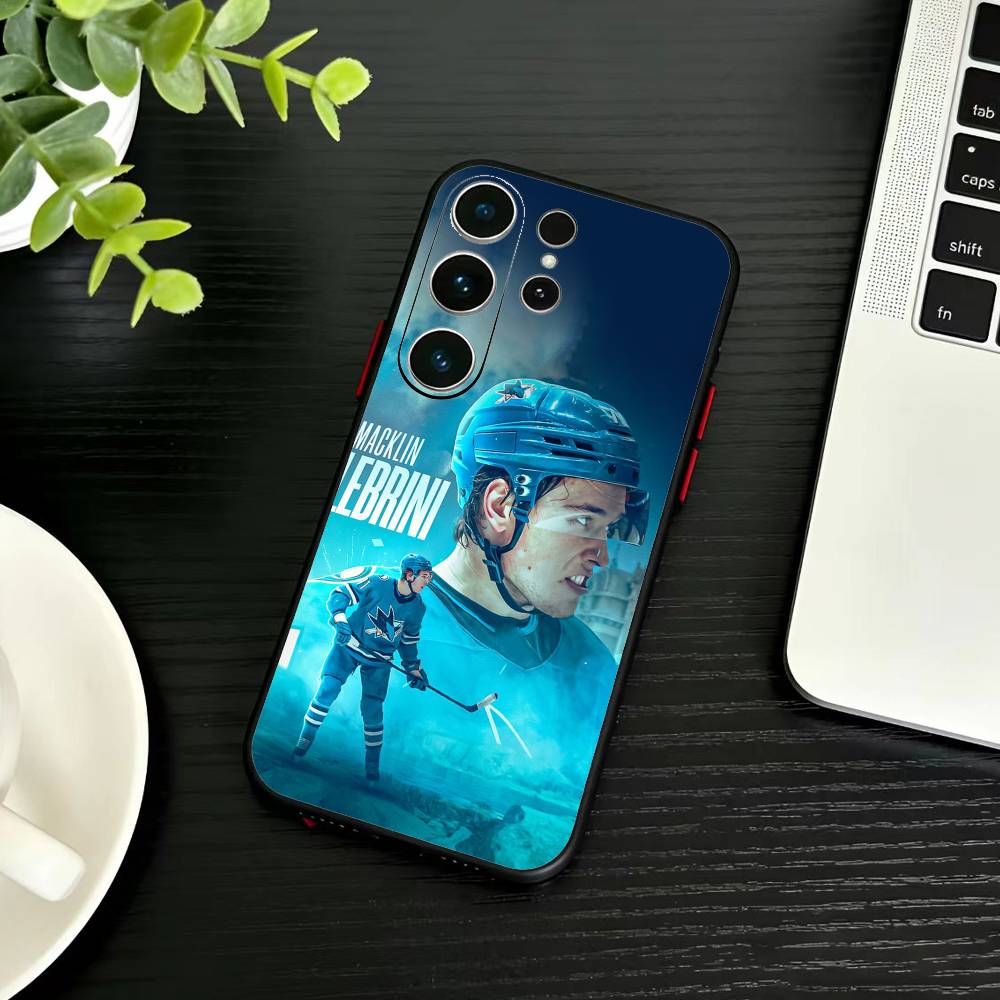 Чехол для телефона Sharks Macklin Celebrini для Samsung S26, S25, S24, S23, S22, S21, S20, S30, Ultra, Plus, Fe, Note, 5G Черный