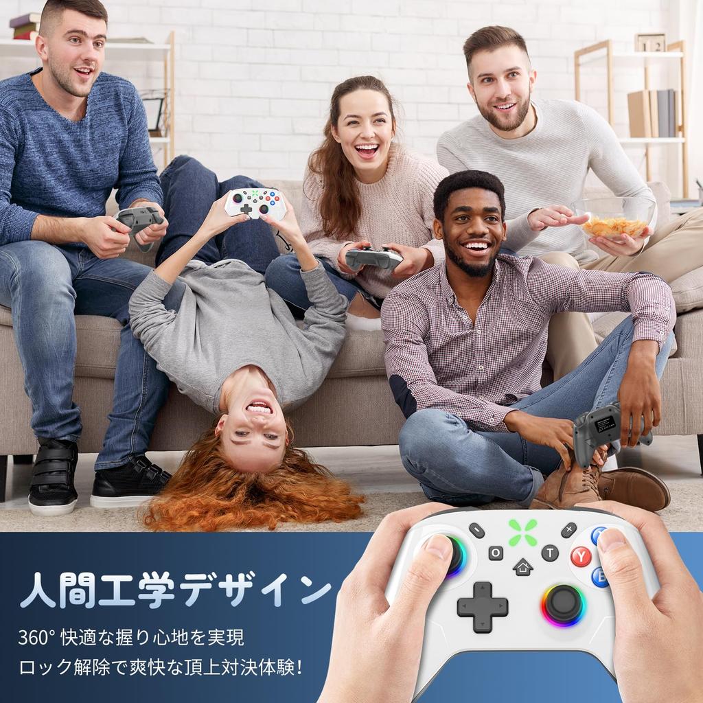 Контроллер Onefun Switch 2 Золотая награда Совместим со Switch RGB 1000 мАч Беспроводной Bluetooth Задняя макро-кнопка Турбо HD Гироскоп 20 часов непрерывной работы Pro