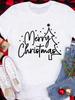 (Asian Size) Tee Top Festival Merry Christmas New Year Holiday Casual Tree Cute 90s Women Print Lady Short Sleeve Fashion Graphic T-shirts