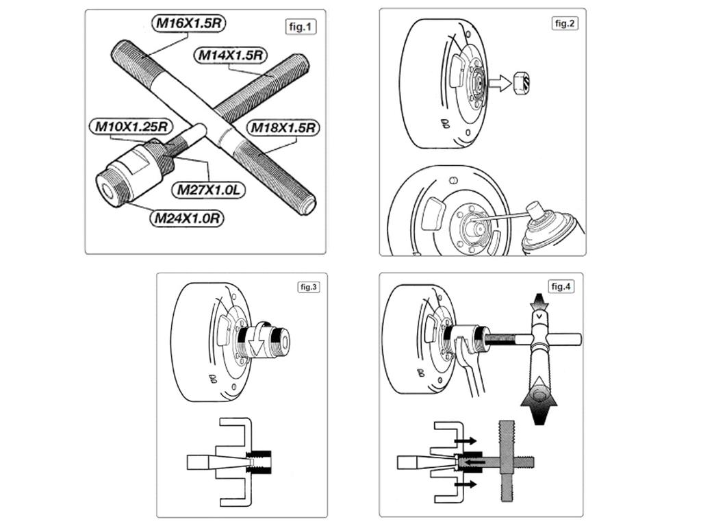 Съемник маховика GT-TOOLS (M10/M14/M16/M18/M24/M27)