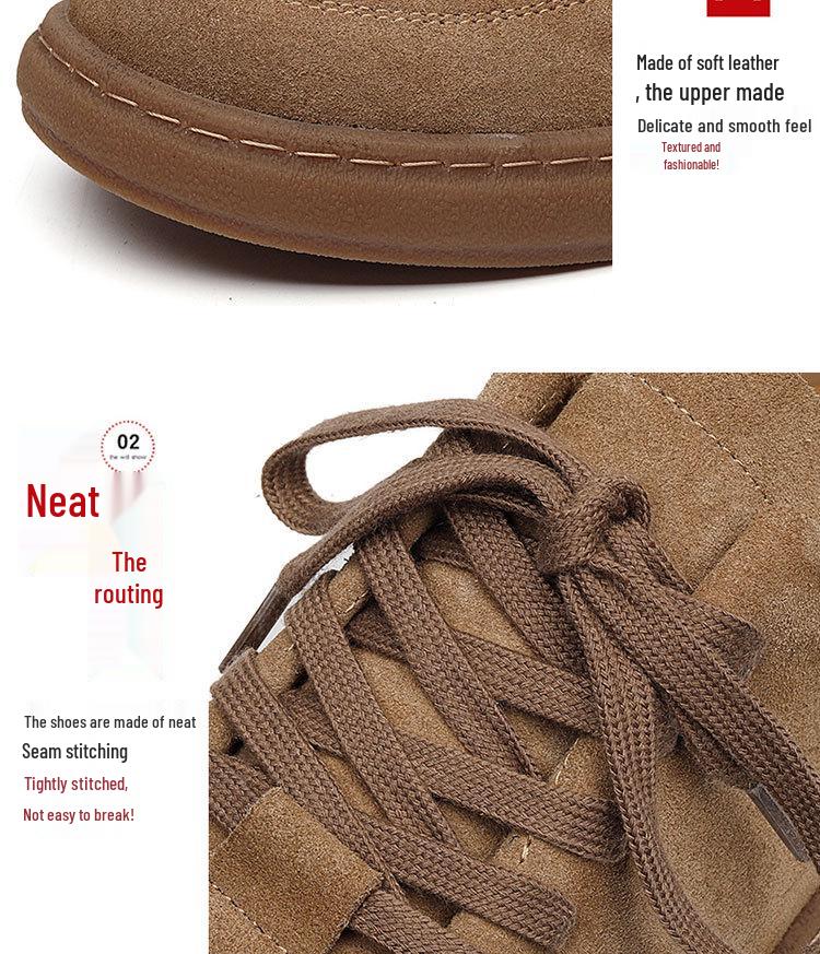 Мужские замшевые повседневные кеды на весну 2025 года с круглым носком 8004-R