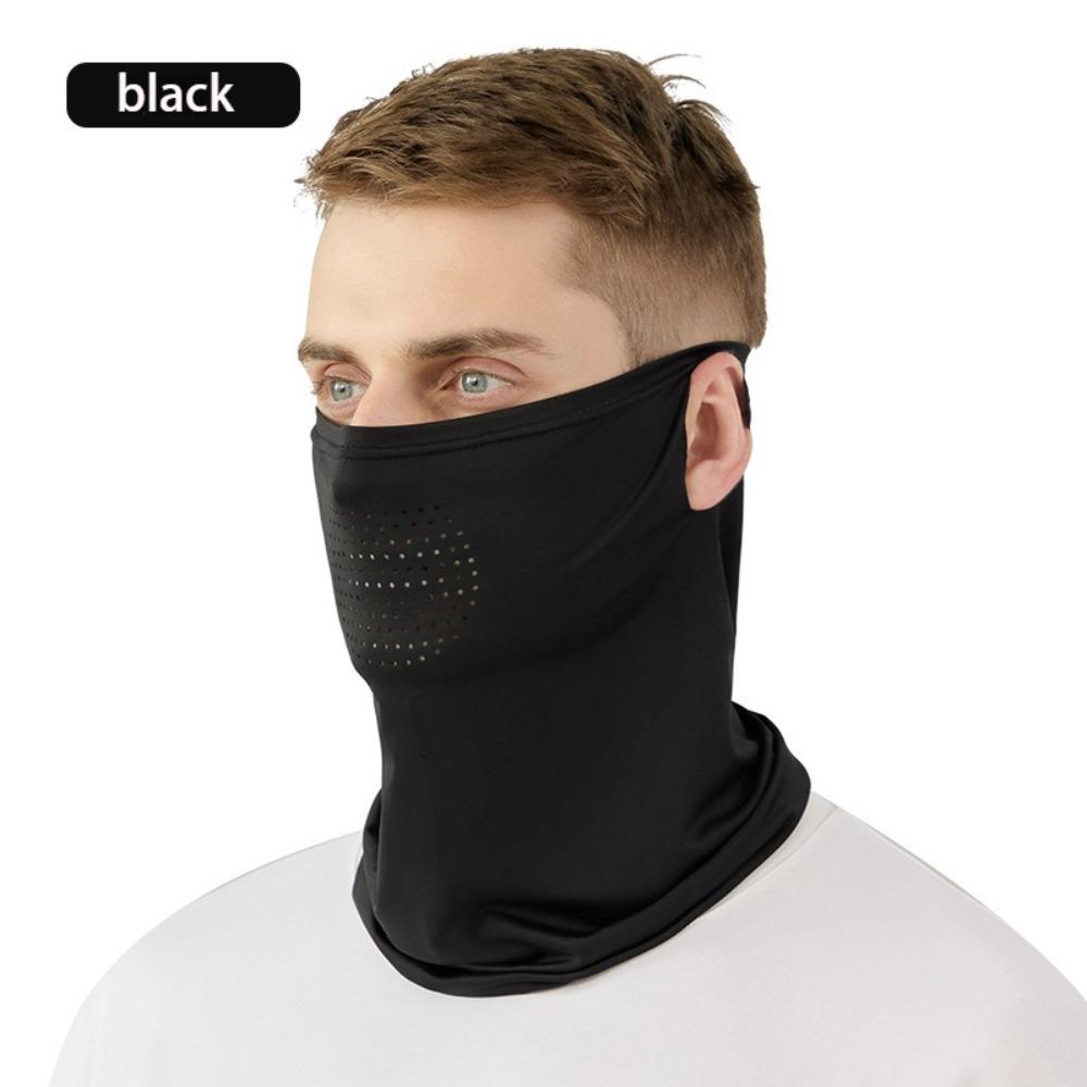 Ice Silk Mask for Men Breathable and Cool In Summer Outdoor Cycling Hiking Face Cover Neck Wrap UV Protection Ear Bandana Scarf