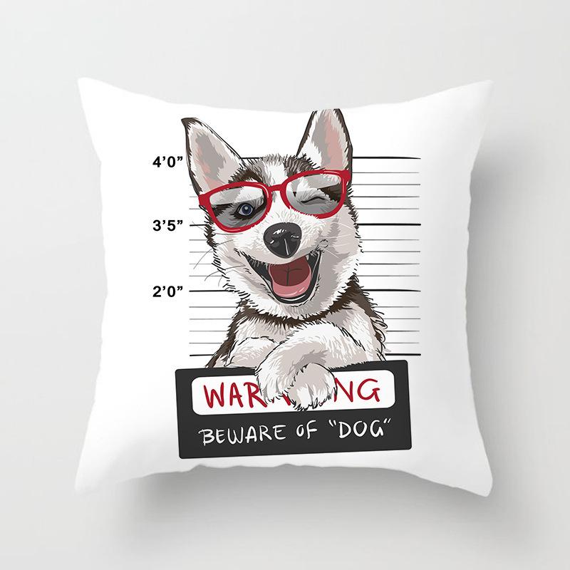 Мультяшный геометрический милый чехол для подушки с собакой и кошкой, наволочка для дома, гостиной, украшения дивана, наволочка