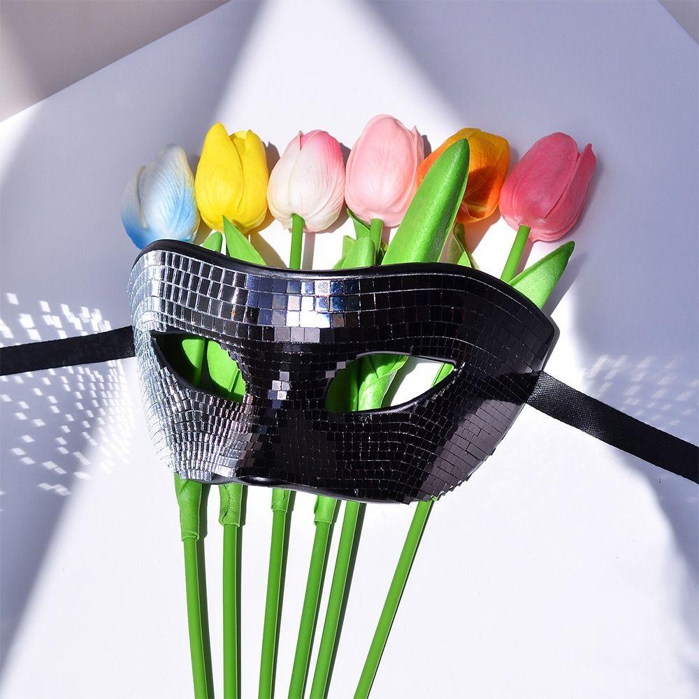 Disco Bright Ball Glitter Face Mask Silver Mirror Eye Covers Masquerade Mask Party Props Masquerade Ball Mask Cosplay Masquerade