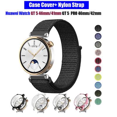 Чехол + нейлоновый ремешок для Huawei Watch GT 5 46 мм 41 мм спортивный браслет-петля для женщин и мужчин чехол для часов Huawei Watch GT5 Pro 42 мм 46 мм аксессуары