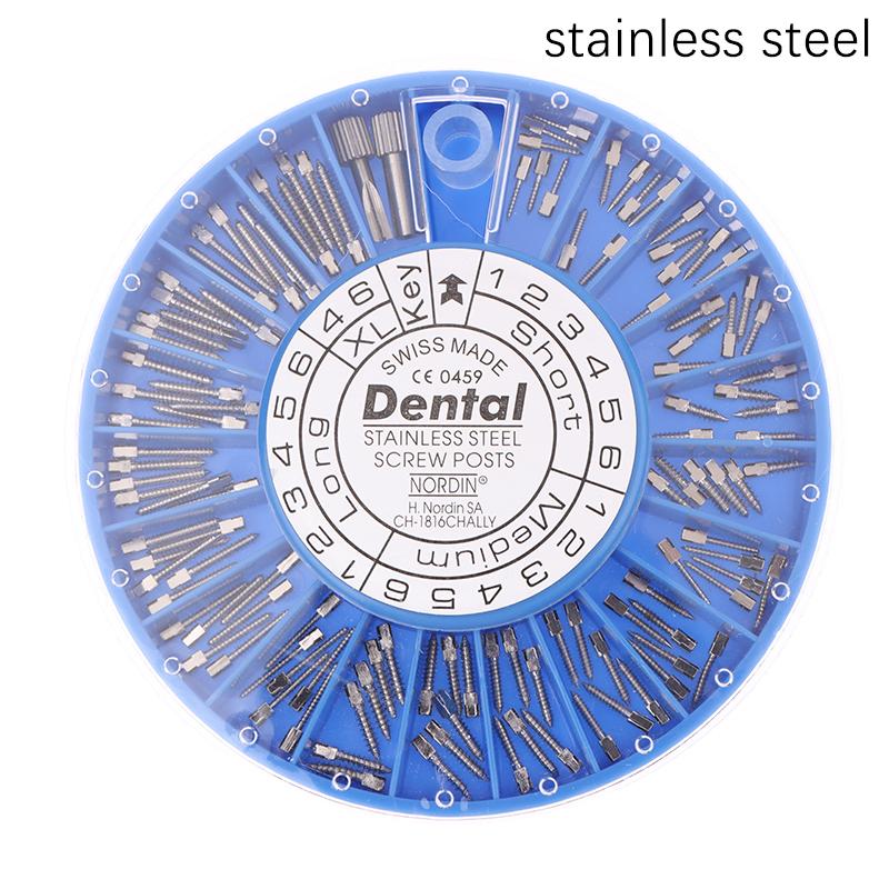 1 коробка стоматологический нержавеющая сталь позолоченный винтовой штифт стоматологический титановый материал лечение корневых каналов для стоматологического инструмента стоматология