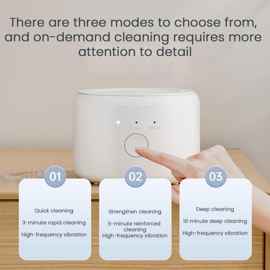 Ultrasonic Brace Cleaning Machine High Frequency Technology Multi-function Invisible Retainer Denture Jewelry Cleaner