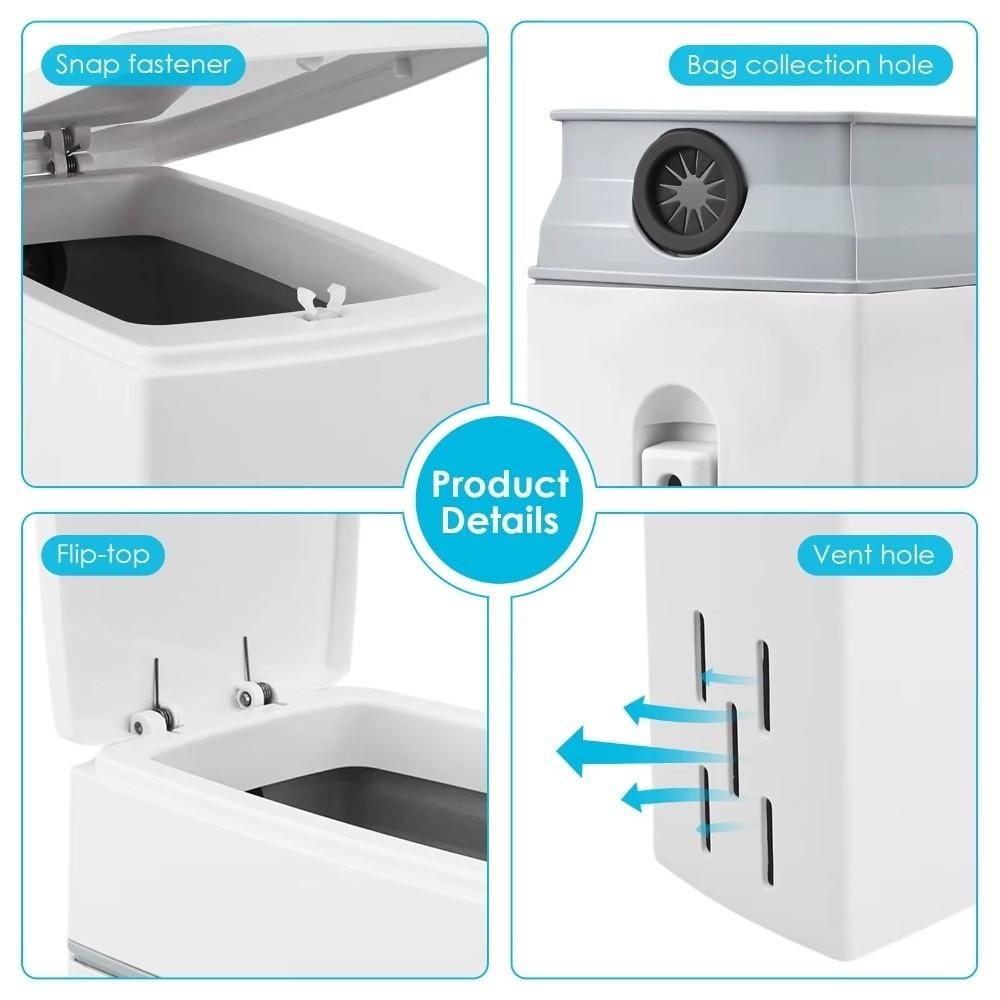 Odor Blocking Bathroom Trash Can Space Saving Waste Can Corner Bathroom Garbage Can Office