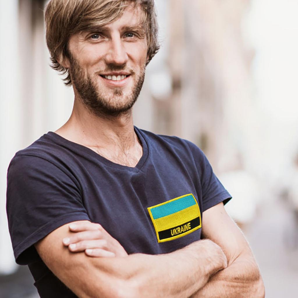 Набор нашивок с вышивкой флага Украины и тризуба украинского герба и щита